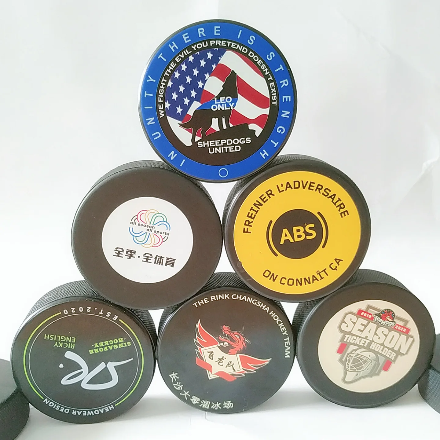 custom Ice hockey ball sporting professional vulcanized Rubber ice  hockey puck for skating ball competition event