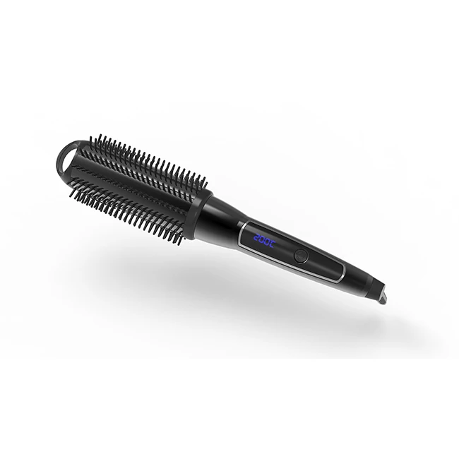 OEM Household fast drying Ionic customized electric rotating hair dryer brush hair straightener brush with LED indicator