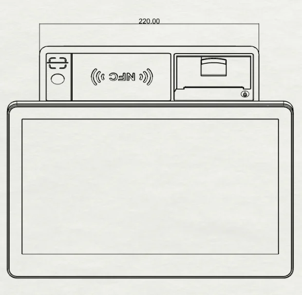 Wall-mounted POS system built in 58mm printer NFC or different scanners