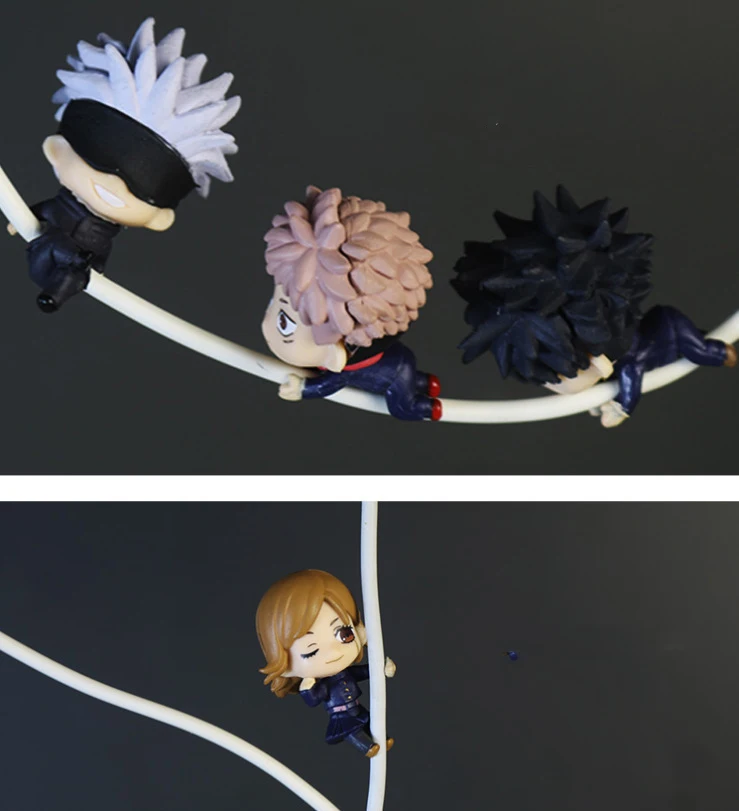 Wholesale Cheap Jujutsu Kaisun 5PCS/SET Data Wire Decoration Ornaments Toys Cute Action Japan Anime Small Figrues
