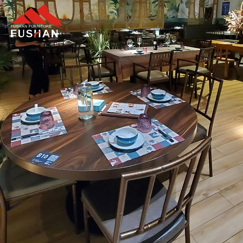 Fushan Modern Restaurant  Square Timber Dining Wood Restaurant Table Top For Coffee Shop