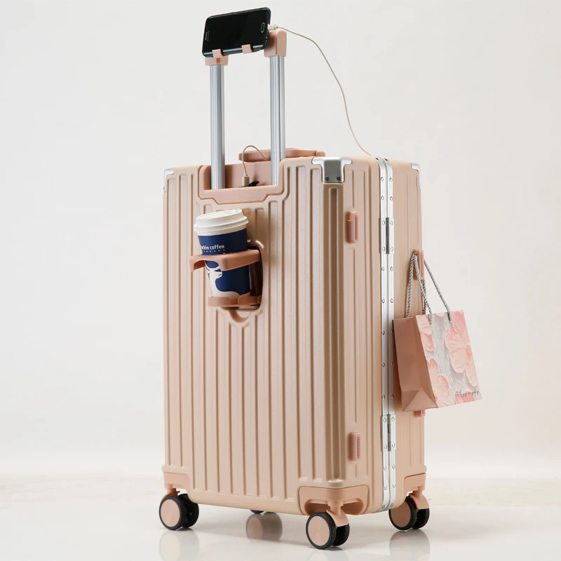 Carry On Luggage with Aluminum Frame, 20 Inch ABS Hard Shell Suitcase with Spinner Wheels  Lightweight Luggage for Travel