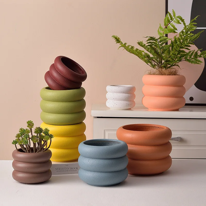 20224new design colorful succulent planter ceramic pot plant flower pots ceramic pots for indoor plants