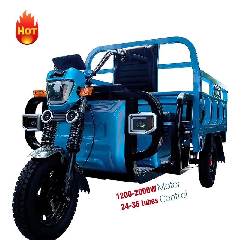 Factory Bulk Sale 60v/72v 1200W 2000W Strengthened Electric Tricycle Mobility electric tuk tuk For Goods