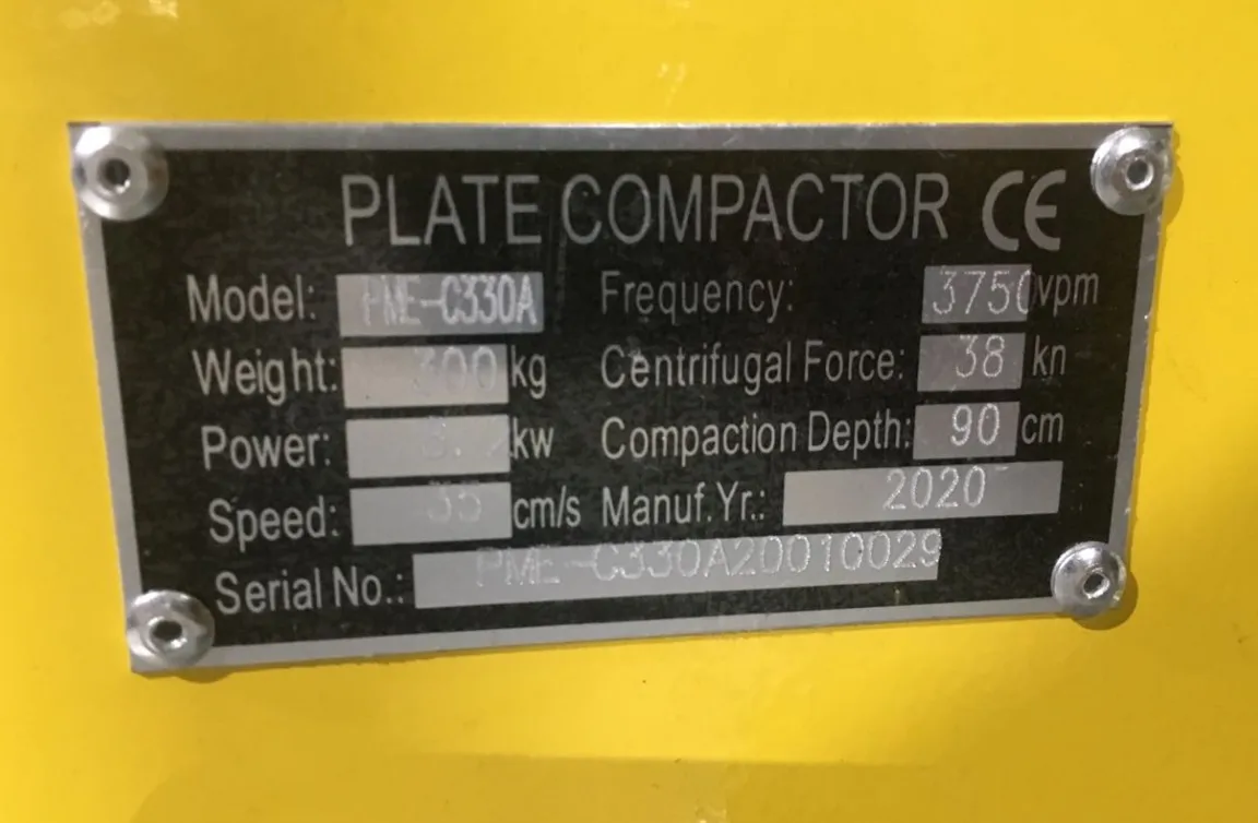 C330A Hydraulic plate compactor Cast iron plate Hydraulic Two-ways