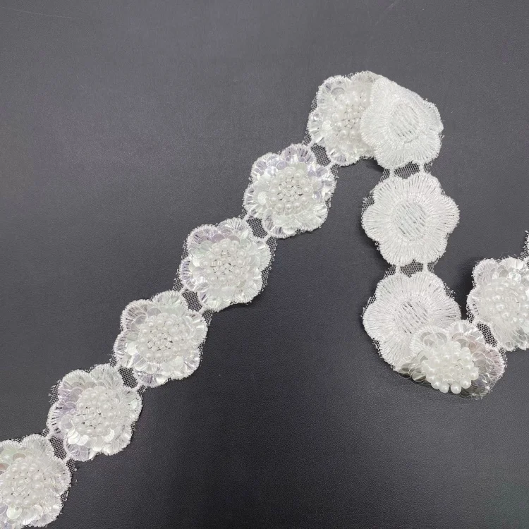 Wedding dress accessories Heavy hand bead bead embroidery lace can be matched neckline cuff clothing accessories lace ribbon