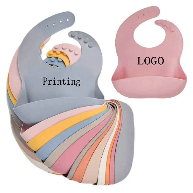 Manufacturer Wholesale Waterproof Animals Silicone Bibs For Babies Custom Printing Silicone Baby Bib