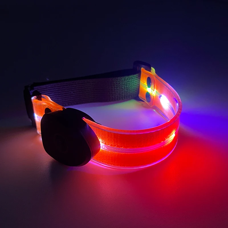High Quality USB Rechargeable LED Glow Arm Band Flash Safety Light Armband For Joying