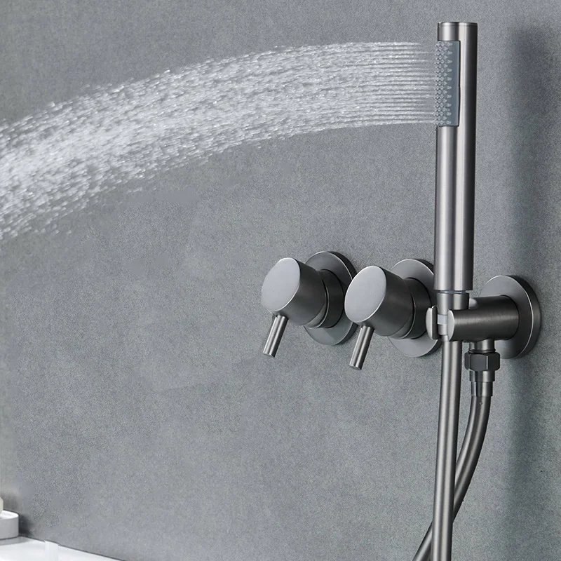 Watermark 304 Stainless Steel Brushed Gold Finish Pin Handle Shower Set Brauseset SUS 316 Shower Faucet Set doccia