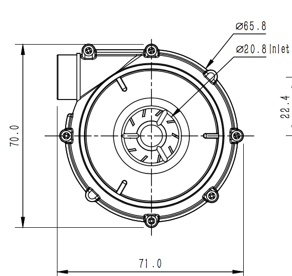 
60mm diameter 7kpa pressure WS7040 brushless turbo air blower for inflatables 