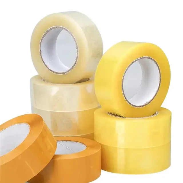 Pack of 6 branded custom super transparent opp shipping tape clear packing tape bopp tape jumbo roll  for sealing cartons box