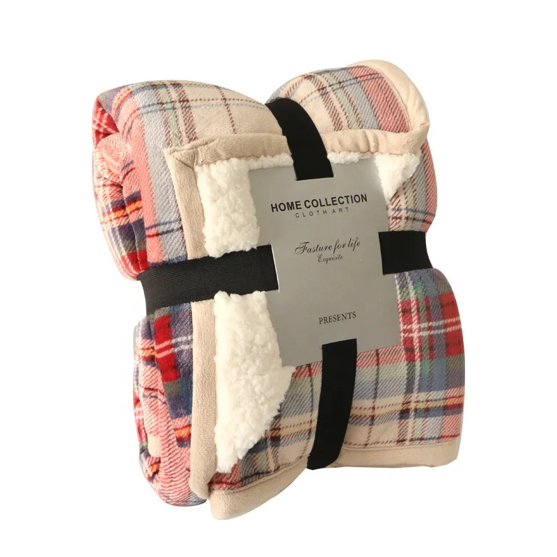 Производитель напрямую продает двухслойная решетки из овечьей шерсти одеяло, и шерпа одеяло мягкие на ощупь и утолщенной