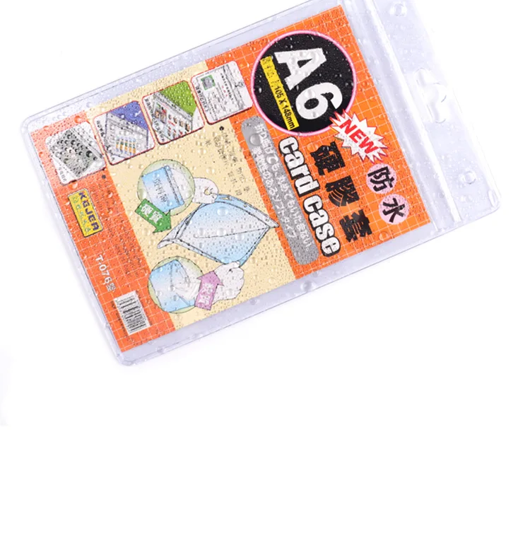 Vertical ID Card Name Tag Badge Holder Waterproof Extra Thick Plastic Clear Badge Holder Sealable Zip Card Holder