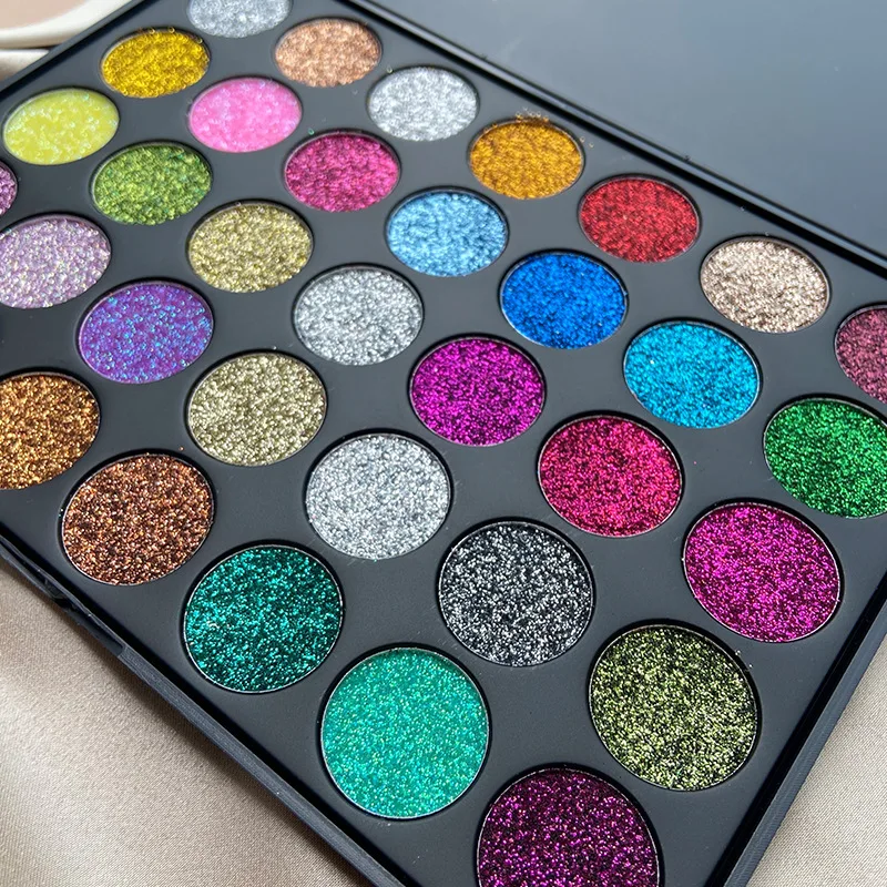 35 Colors Custom Your Own Logo Nude Matte Shimmer Blendable All Glitter Private Label Eye Shadow Palette