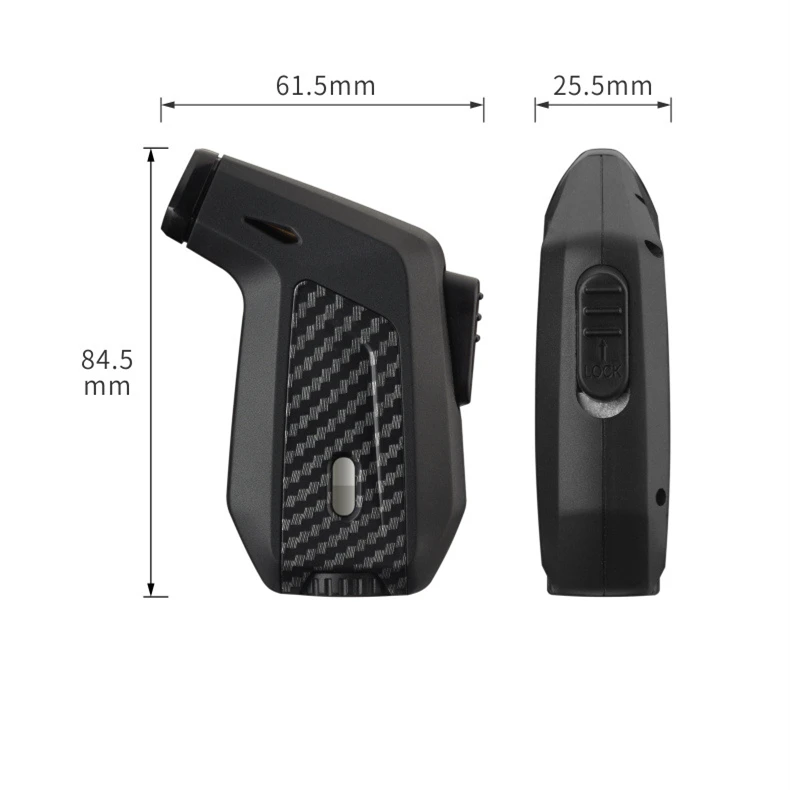 Mini windproof gas torch lighter with safety lock visible window lighter for BBQ cigar