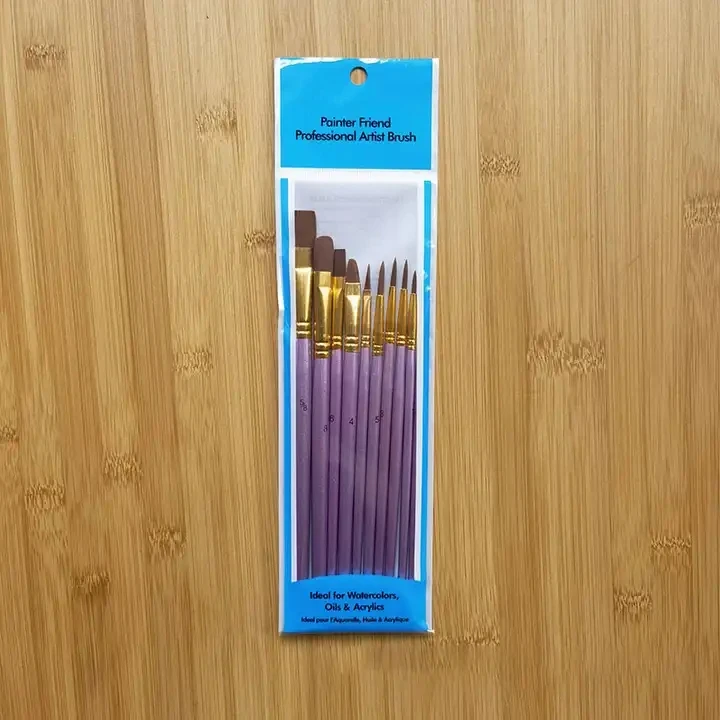 3/6/10/12pcs acrylic painting oil watercolor drawing brush sets