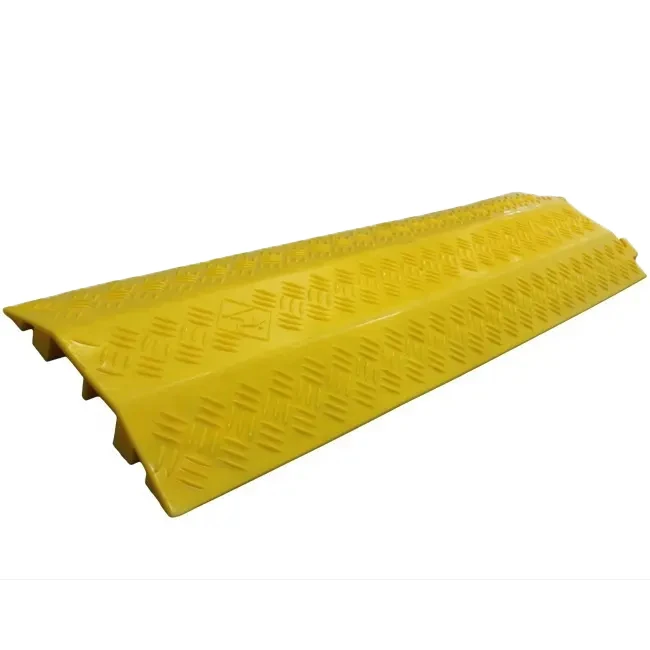 Wholesale Lightweight Durable Polyurethane Plastic Office Floor 2 Channel Cable Ramp Wire Cord Protector Drop Over Cable Covers