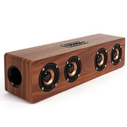 Myriver Wooden Soundbar Speaker Music Acoustic System 20W Hifi Stereo Music Surround  Outdoor Speaker With Fm Radio