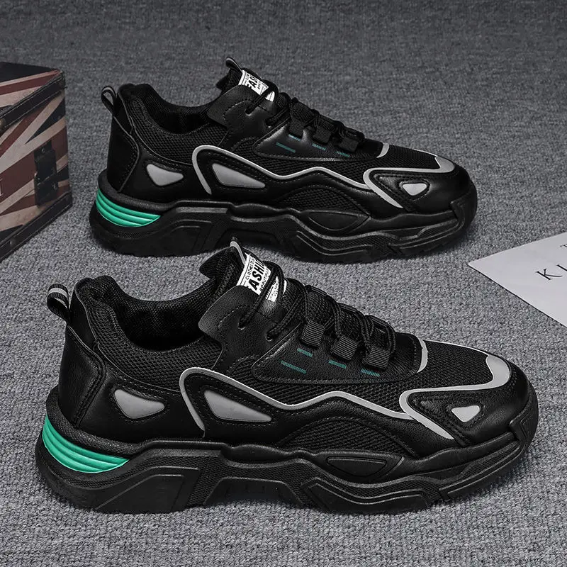 Mens Shoes 2024 New Trend Summer Breathable Sports And Leisure Shoes Running Versatile Student Mesh Height Increasing Dad Shoes