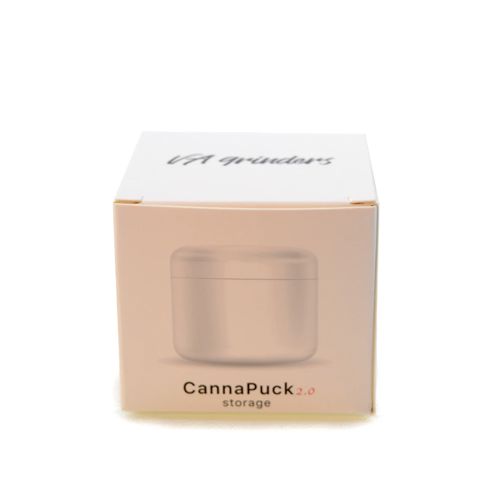 White Smell Proof Aluminium Round Herb Airtight Container Storage Boxes Metal Jar with Lids