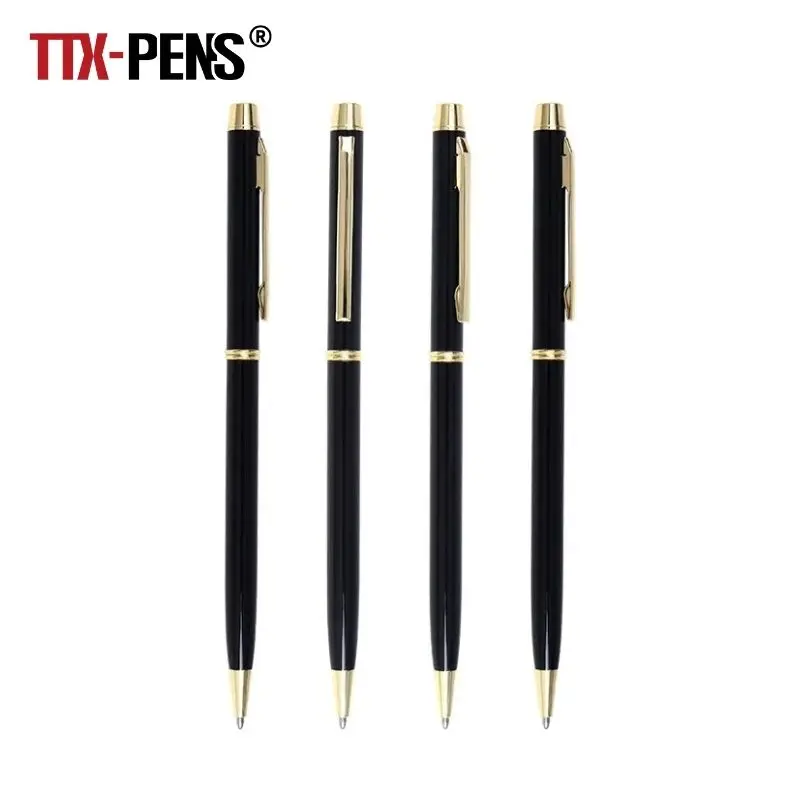 TTX рулонная Золотая и серебряная шариковая ручка черная тонкая металлическая шариковые ручки