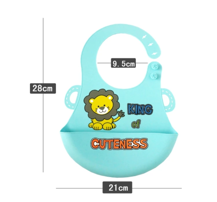 OKSILICONE Silicone Easily Clean Baby Bib Comfortable Waterproof Adjustable Baby Bibs for Baby Feeding Use Washable Bibs