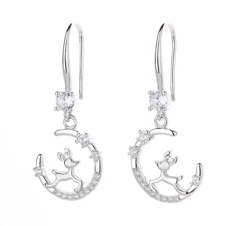 Wholesale Exotic Fish Hook Drop Earrings in Real Silver 925 Dangle Earrings for Women