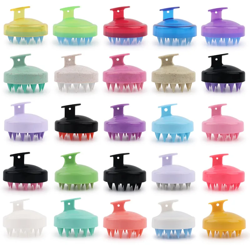 Silicone Shampoo Brush Head Scalp Brushes Massage Comb Hair Root Itching Clean The Scalp Thoroughly Body Massage Bath Brush