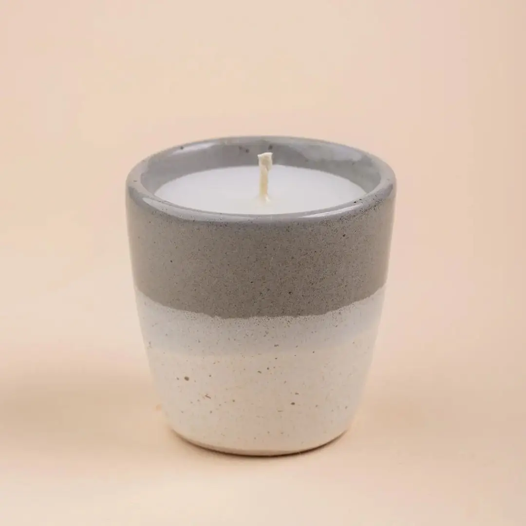Portable Leather Handle Rope Customized Luxury Home Decor Ceramic Candle Jar With Lid