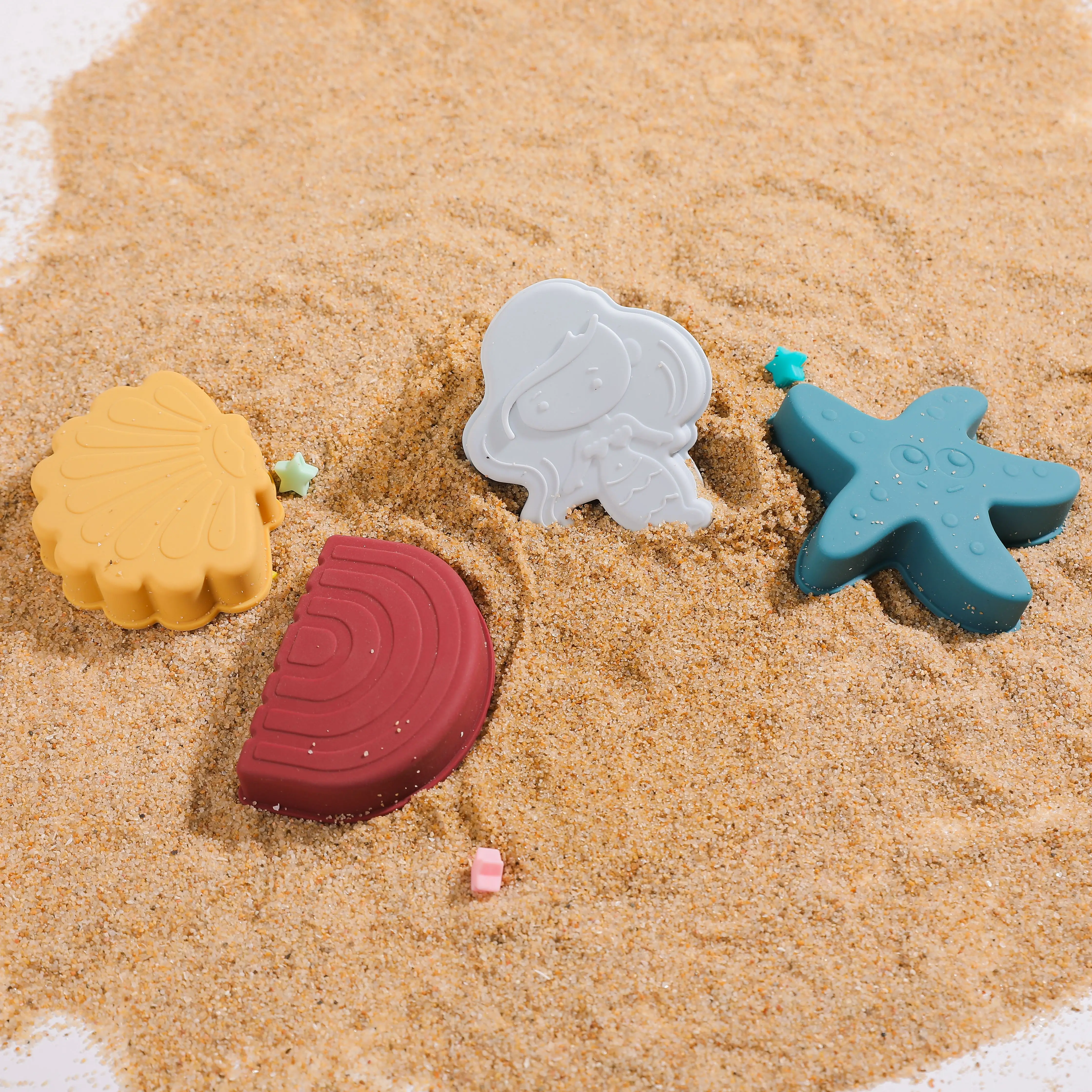 New Style Silicone Marine Four-piece Set Children Toys Silicone Toys For Kids Funny Sand Game