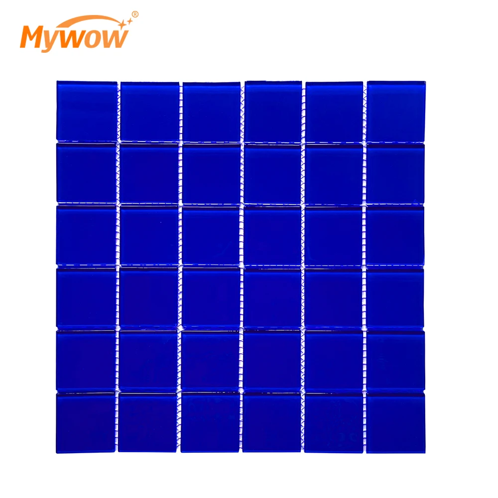 Modern Design Waterproof Blue and White Mixed Color Swimming Pool Glass Mosaic Tile