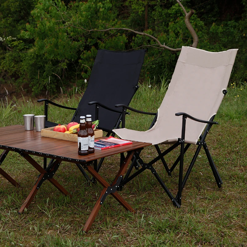 High Back Reclinrt Luxury Timber Ridge Outdoor Chairs Lightweight Picnic Chair Custom Logo Folding Camp Chair