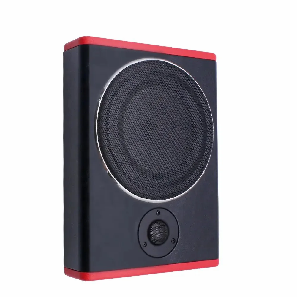 RMS 100W Factory OEM 10 Inch Underseat Subwoofer for Audi & Honda Dual Coil DC 12V Wood & Carbon Material Car Speaker