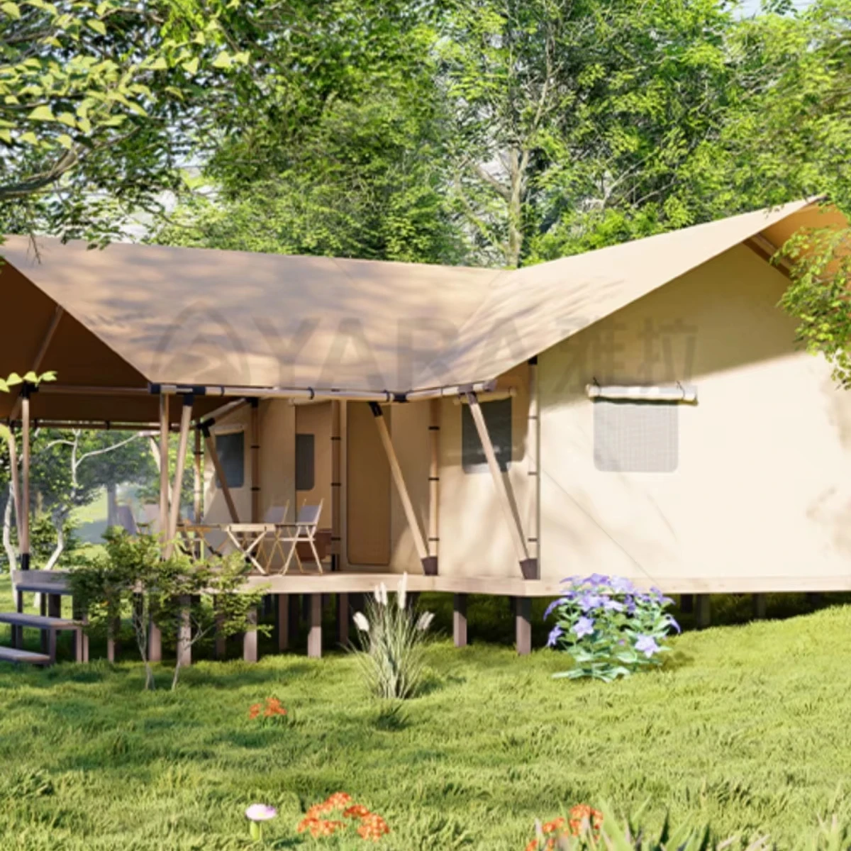 Popular Safari Tent Suitable For Family Outdoor Camping Tent Hotel Resort Luxury Tent