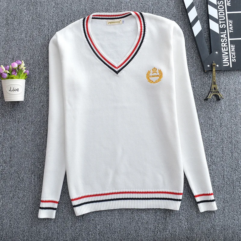 2022 Hot sale custom international primary school high school v-neck sweater school uniforms