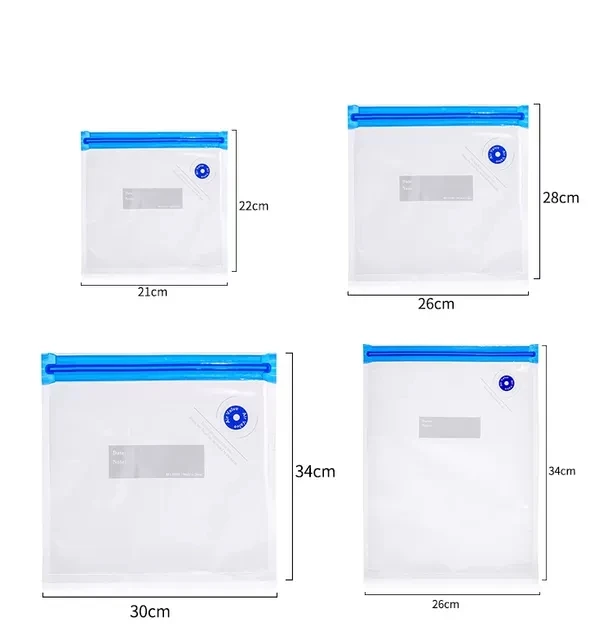 BPA free PA PE plastic reusable vacuum seal zip lock snack vegetables food storage bag