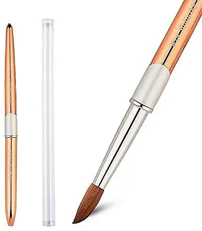 Кисть для ногтей kolinsky, акриловая кисть для ногтей, розовая, золотая ручка, акриловая кисть для ногтей