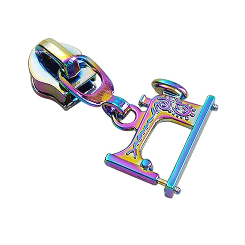 
Hot Sale Classic Style Clothing Rainbow Color Metal Zipper Puller Custom Waterproof Zipper Slider 
