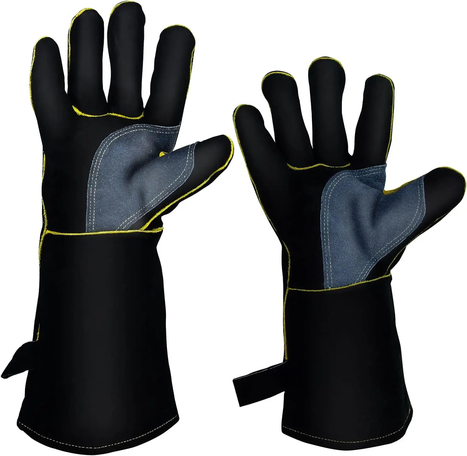 Китай лидер продаж 14 16-дюймовые дешевые сварочные перчатки из сплит-кожи воловьей кожи термостойкие 500 градусов