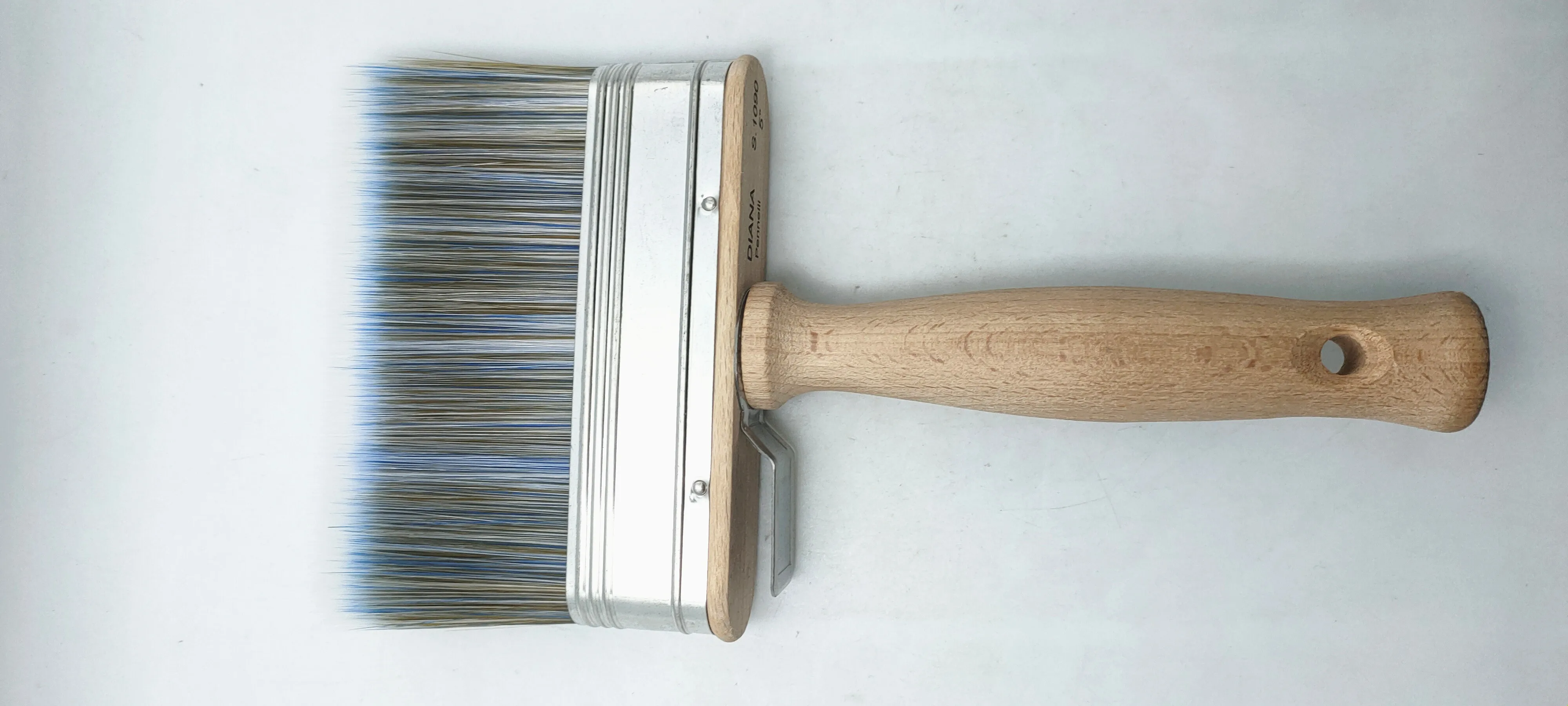 Wooden Handle Stainless Steel Ferrule 30/70 Bristle/Polyester Mix Iron Clip Block Brush