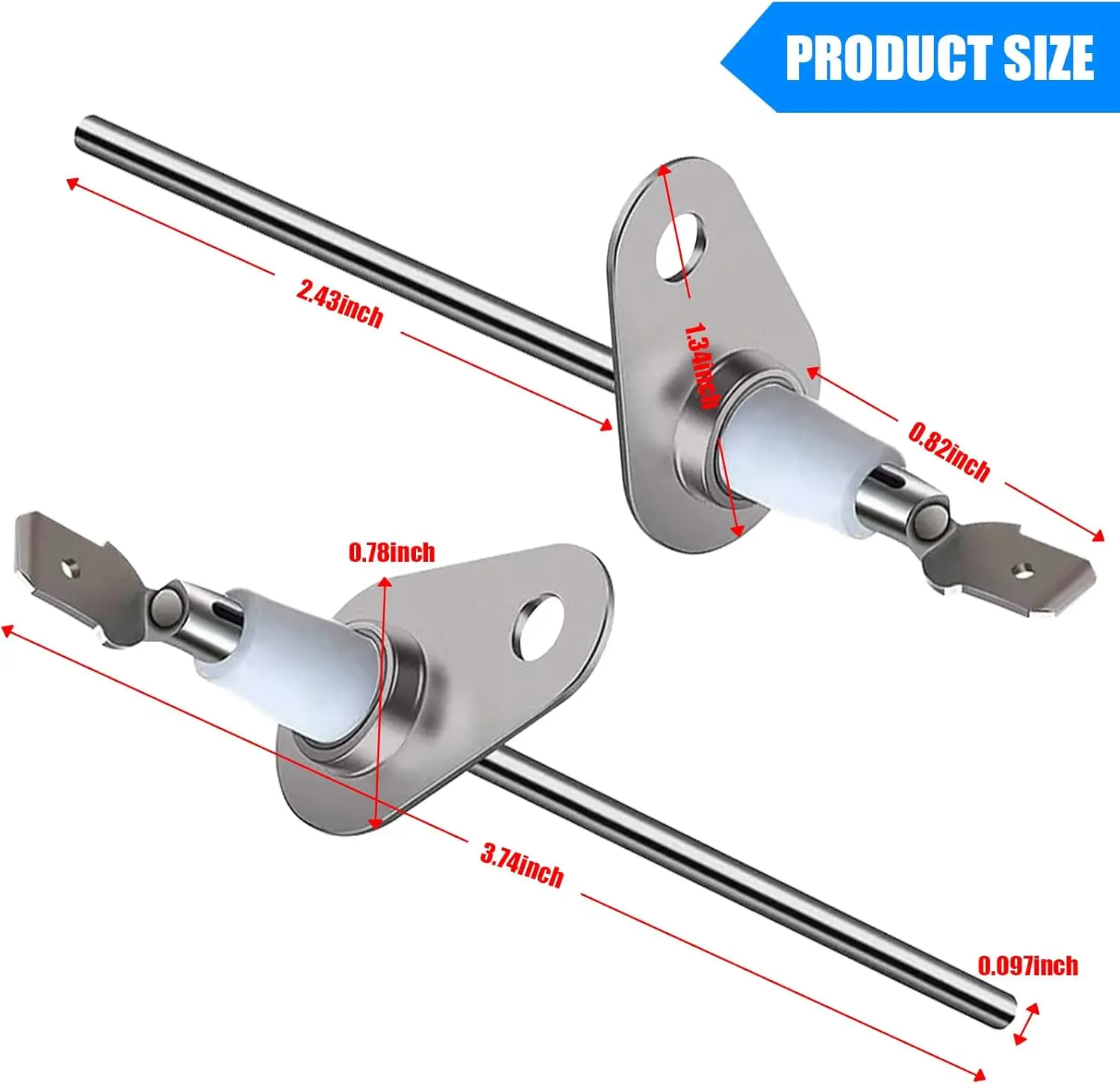 flame sensor,Furnace Replacement Igniter,Replacement 0130F00010 fits G-oodman Furnace Flame Sensor B11726-06