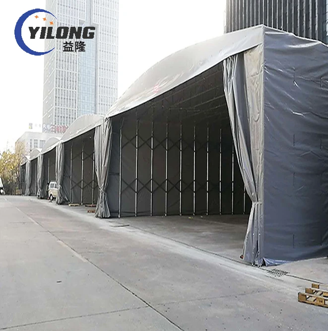 Easy Installation Canvas Roof Steel Structure Folding Garages