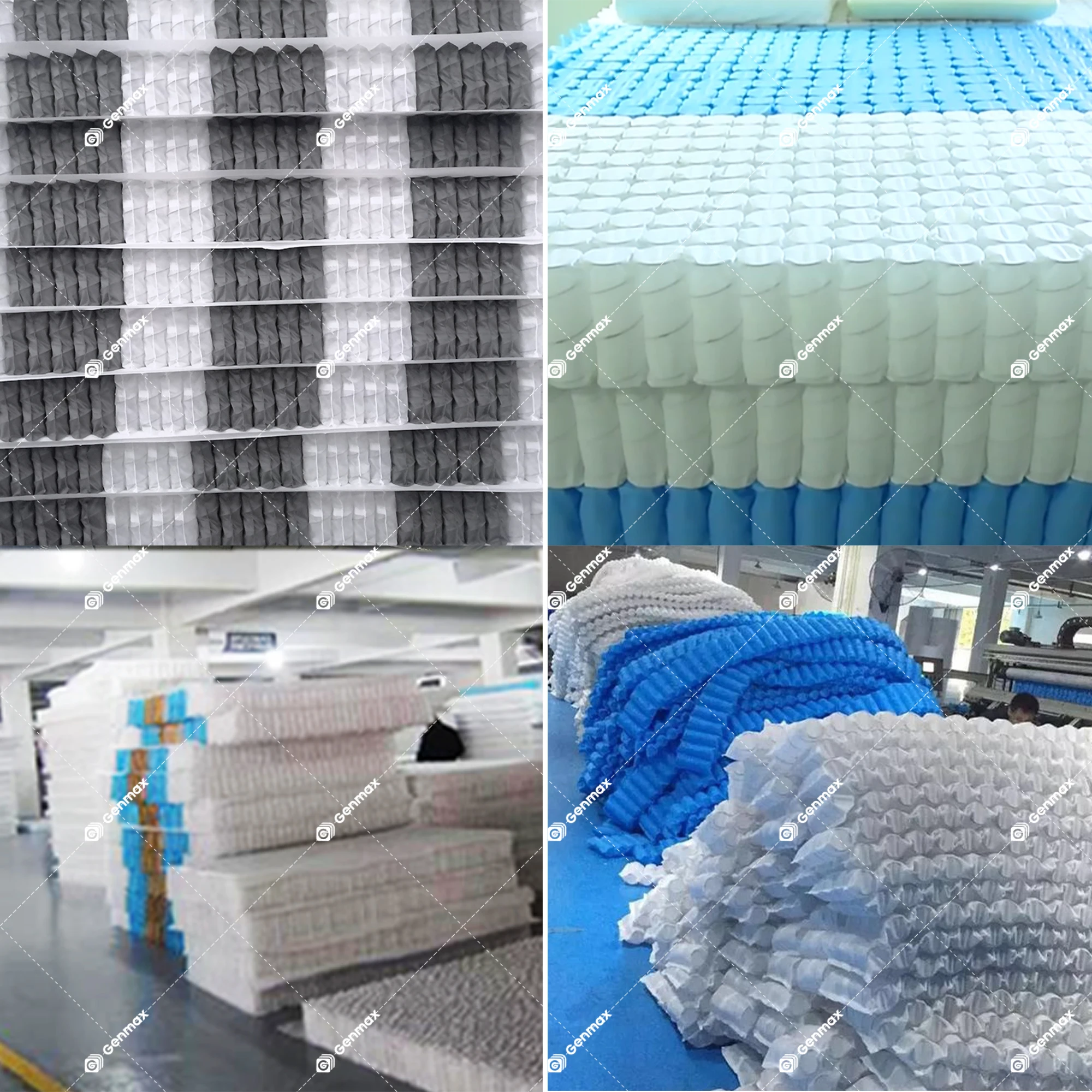 GENMAX Fully Automatic pocket spring production line with two coiling machines MX100-2x1