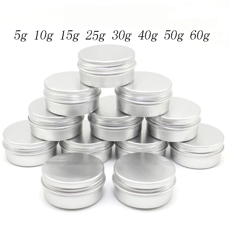 5-60g Matte Black Silver Rose Gold Custom Tin Can Packaging Wholesale Empty Lip Balm Tin Box Aluminum Metal Jar with Screw Lids