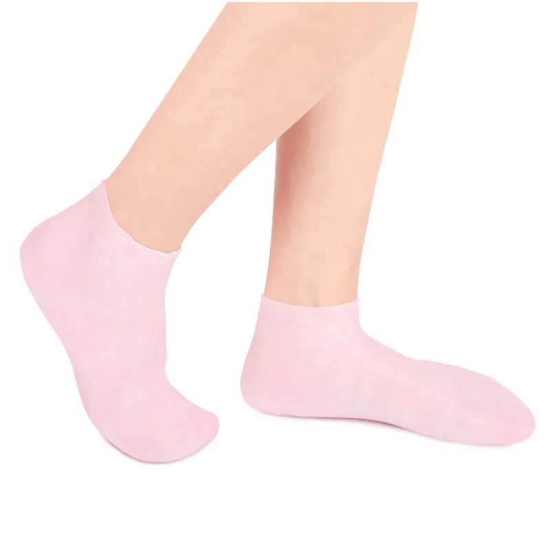 Hot Selling Silicone Moisturizing Socks Foot Care Softening Dry Cracked Feet Rough Skins Anti Slip Aloe Socks Spa Gel Socks