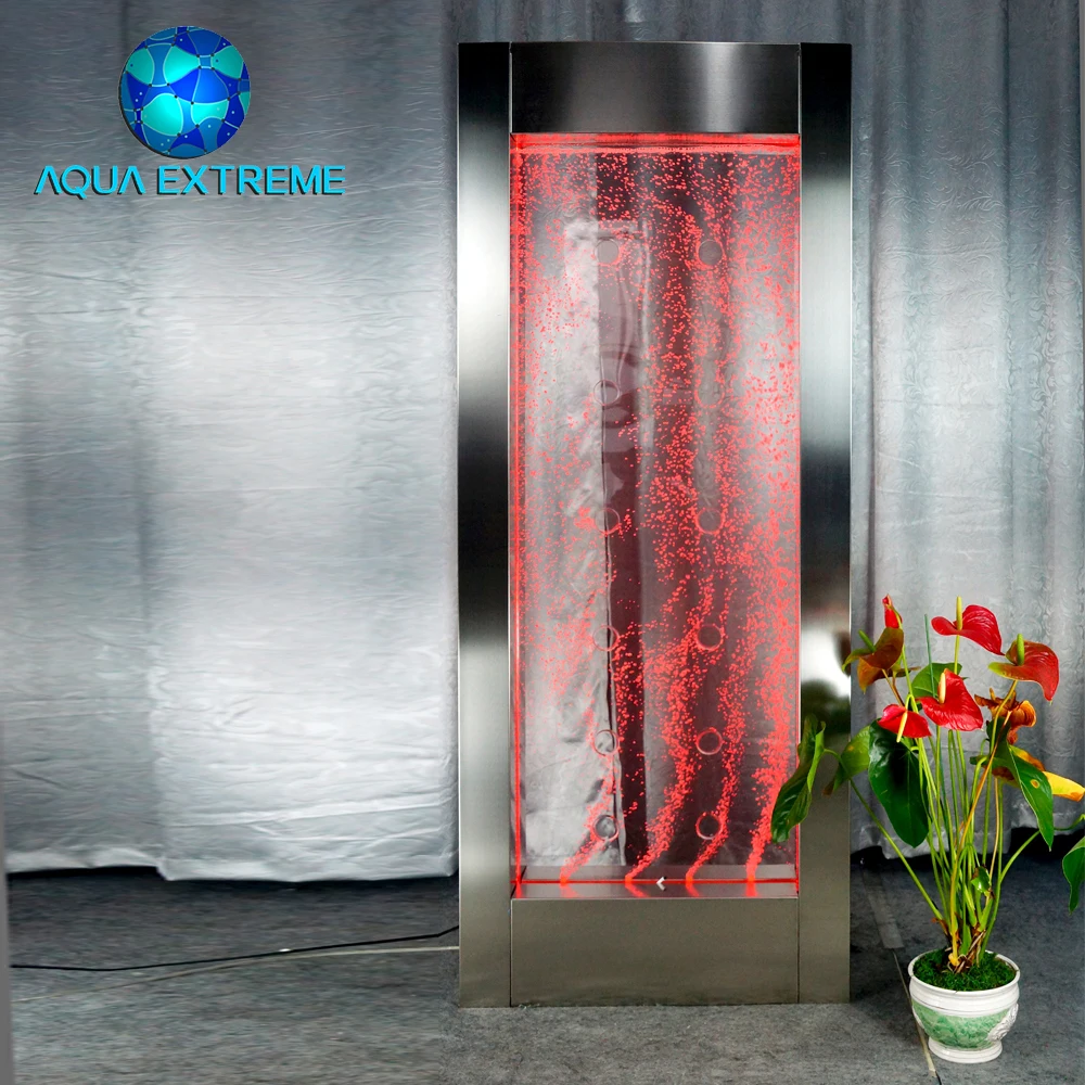 Frame Bubble Water Led Lighting Stainless Steel Metal Modern Commercial Furniture Outdoor Bar Table High Top Bar Table 17 Colors