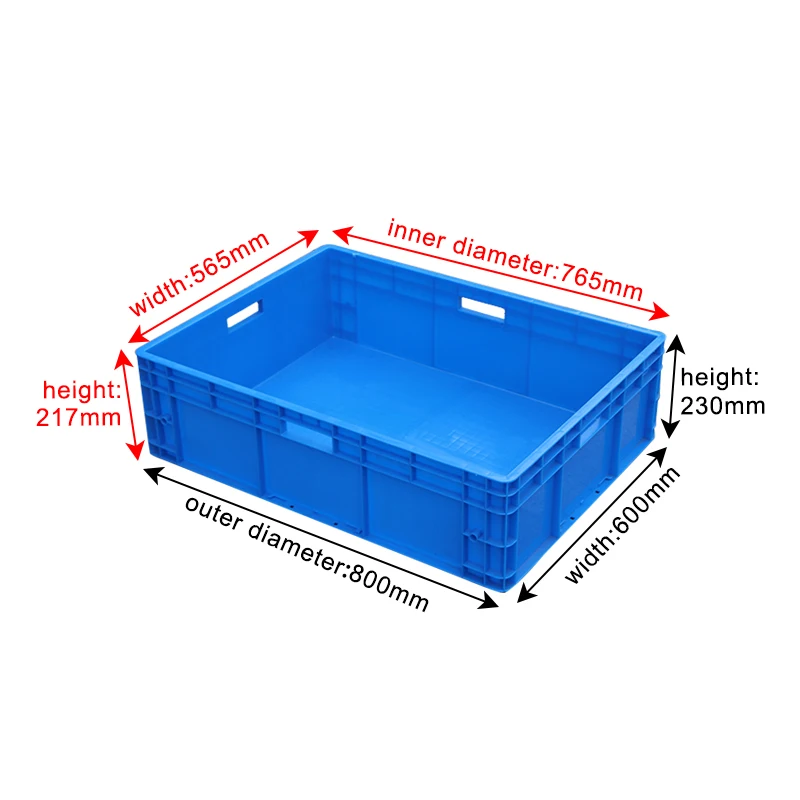 LK EU8622 Heavy-Duty Foldable Collapsible Perforated Plastic Crate Solid Box Folding Container for Storage