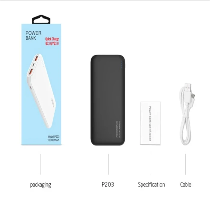 Электронные Новые товары портативное зарядное устройство PD QC3.0 с двойным USB 10000 мАч светодио дный индикатор для мобильных телефонов