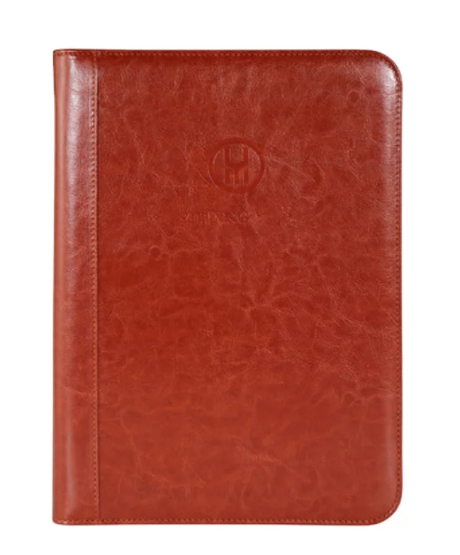 Оптовая продажа, портфель А4 с держателем для ключей, Сумка для документов из искусственной кожи с молнией для компании по недвижимости