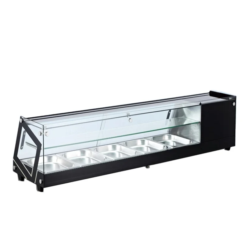 Cooling Display Cabinet Sliding Glass Door Buffet Sushi Fridge Showcase